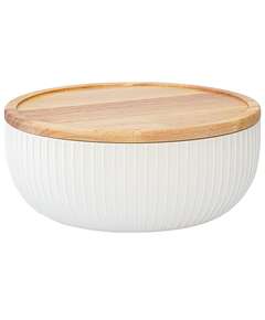 Купить Салатник с крышкой из каучукового дерева soft ripples, dual glazing, D22 см в Астане и по всему Казахстану.Салатник с крышкой из каучукового дерева soft ripples, dual glazing, D22 см