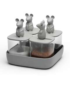 Купить Набор банок для сыпучих продуктов lucky mouse seasoning, 4 шт. в Астане и по всему Казахстану.Набор банок для сыпучих продуктов lucky mouse seasoning, 4 шт.