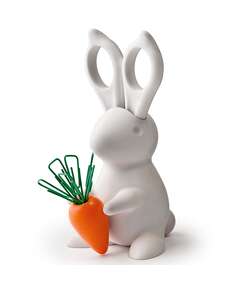 Купить Ножницы+магнит со скрепками bunny, белый в Астане и по всему Казахстану.Ножницы+магнит со скрепками bunny, белый