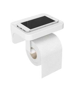 Купить Держатель для туалетной бумаги с полочкой flex, белый в Астане и по всему Казахстану.Держатель для туалетной бумаги с полочкой flex, белый