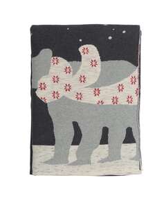 Купить Плед из хлопка с новогодним рисунком polar bear из коллекции new year essential, 130х180 см в Астане и по всему Казахстану.Плед из хлопка с новогодним рисунком polar bear из коллекции new year essential, 130х180 см