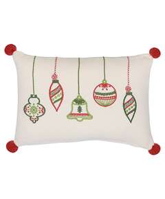 Купить Подушка декоративная с вышивкой christmas decorations из коллекции new year essential, 30х45 см в Астане и по всему Казахстану.Подушка декоративная с вышивкой christmas decorations из коллекции new year essential, 30х45 см