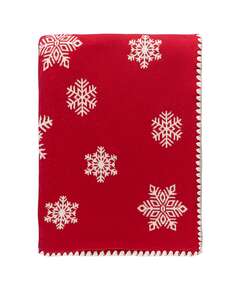 Купить Плед из хлопка с новогодним рисунком fluffy snowflakes из коллекции new year essential, 130х180 см в Астане и по всему Казахстану.Плед из хлопка с новогодним рисунком fluffy snowflakes из коллекции new year essential, 130х180 см