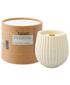 Купить Свеча ароматическая с деревянным фитилём vetiver & black cypress из коллекции edge, бежевый, 60 ч в Астане и по всему Казахстану.Свеча ароматическая с деревянным фитилём vetiver & black cypress из коллекции edge, бежевый, 60 ч