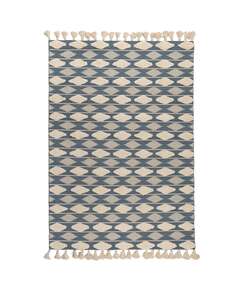 Купить Ковер из хлопка синего цвета argyle из коллекции ethnic, 160х230 см в Астане и по всему Казахстану.Ковер из хлопка синего цвета argyle из коллекции ethnic, 160х230 см