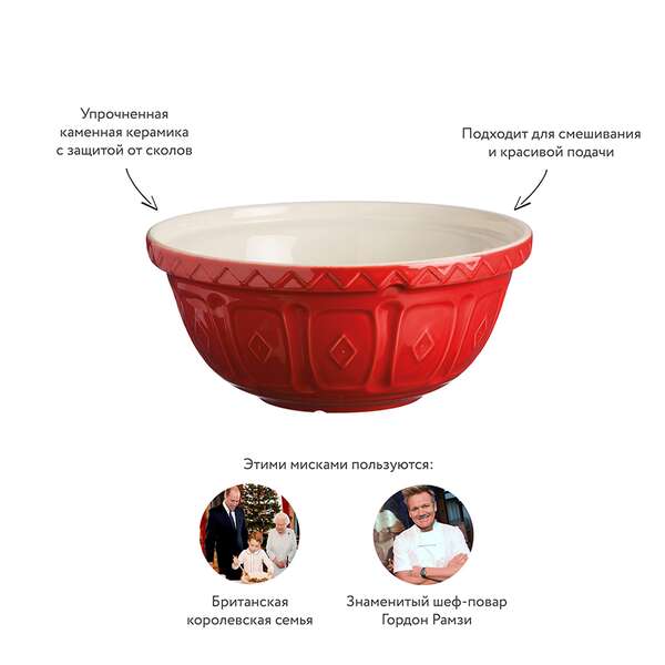 Купить Миска для смешивания colour mix, D24 см, 2 л, красная в Астане и по всему Казахстану.Миска для смешивания colour mix, D24 см, 2 л, красная, изображение 2
