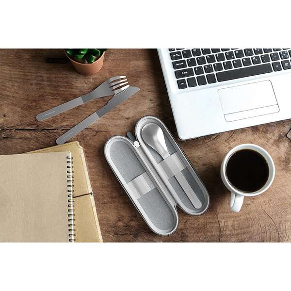 Купить Набор из 3 столовых приборов в футляре mb slim nest, grey в Астане и по всему Казахстану.Набор из 3 столовых приборов в футляре mb slim nest, grey, изображение 2