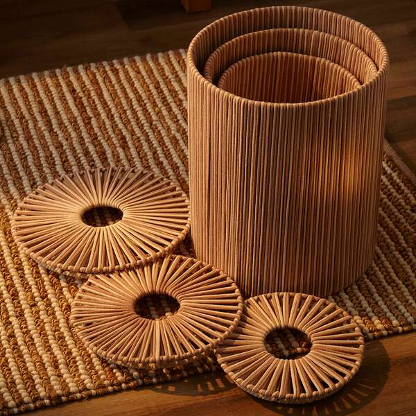Купить Корзина плетеная dholak beige из коллекции ethnic, размер s в Астане и по всему Казахстану.Корзина плетеная dholak beige из коллекции ethnic, размер s, изображение 7
