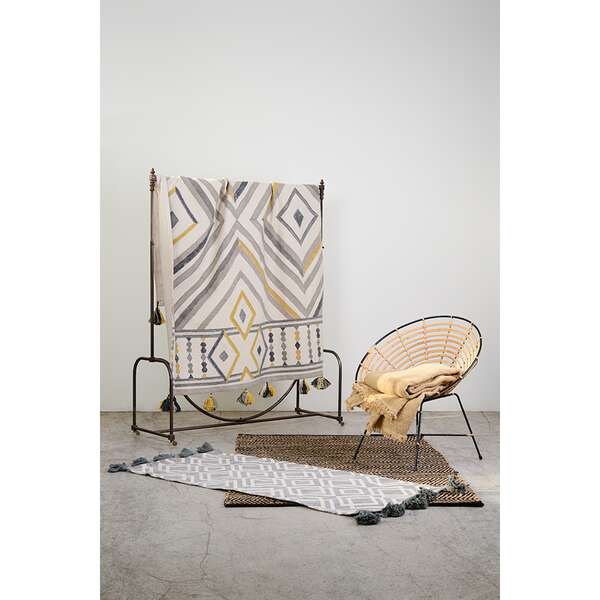 Купить Ковер из хлопка с контрастным узором и кисточками из коллекции ethnic, 160х230 см в Астане и по всему Казахстану.Ковер из хлопка с контрастным узором и кисточками из коллекции ethnic, 160х230 см, изображение 4