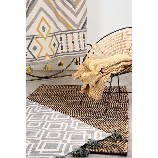 Купить Ковер из хлопка с контрастным узором и кисточками из коллекции ethnic, 70х160 см в Астане и по всему Казахстану.Ковер из хлопка с контрастным узором и кисточками из коллекции ethnic, 70х160 см, изображение 6